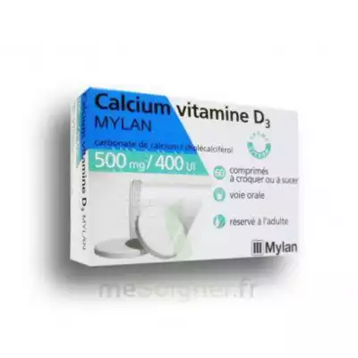 Calcium Vitamine D3 Mylan 500 Mg/400 Ui, Comprimé à Sucer Ou à Croquer à MONTPELLIER